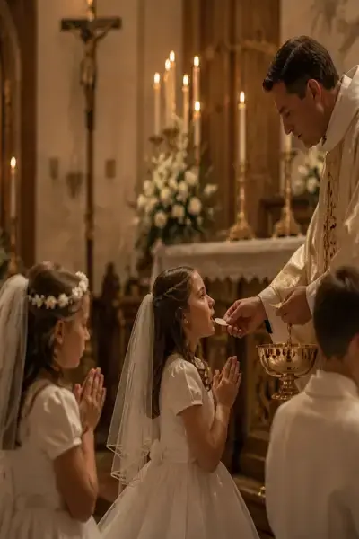 Missa de Primeira Eucaristia: Preces, Comentários e Modelo Completo