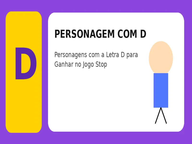 Personagem com D: Personagens com a Letra D para Ganhar no Jogo Stop