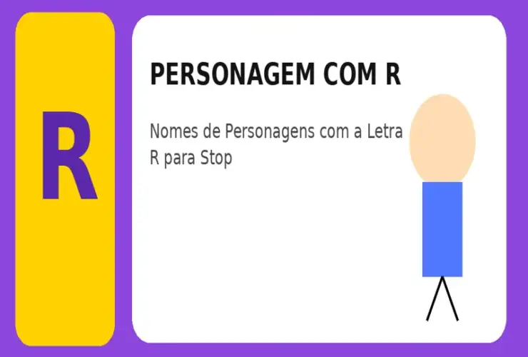 Personagem com R: Nomes de Personagens com a Letra R para Stop