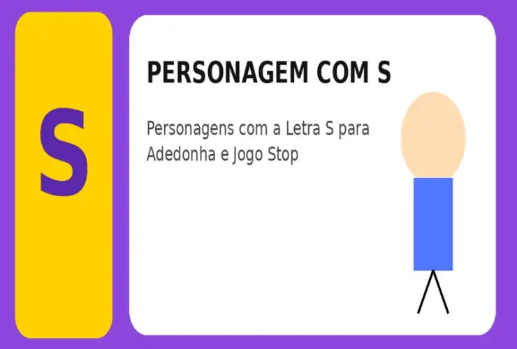 Personagem com S: Personagens com a Letra S para Adedonha e Jogo Stop