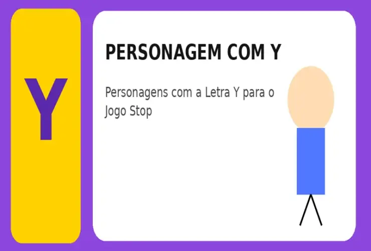 Personagem com Y: Personagens com a Letra Y para o Jogo Stop 33 Personagem com Y: Personagens com a Letra Y para o Jogo Stop